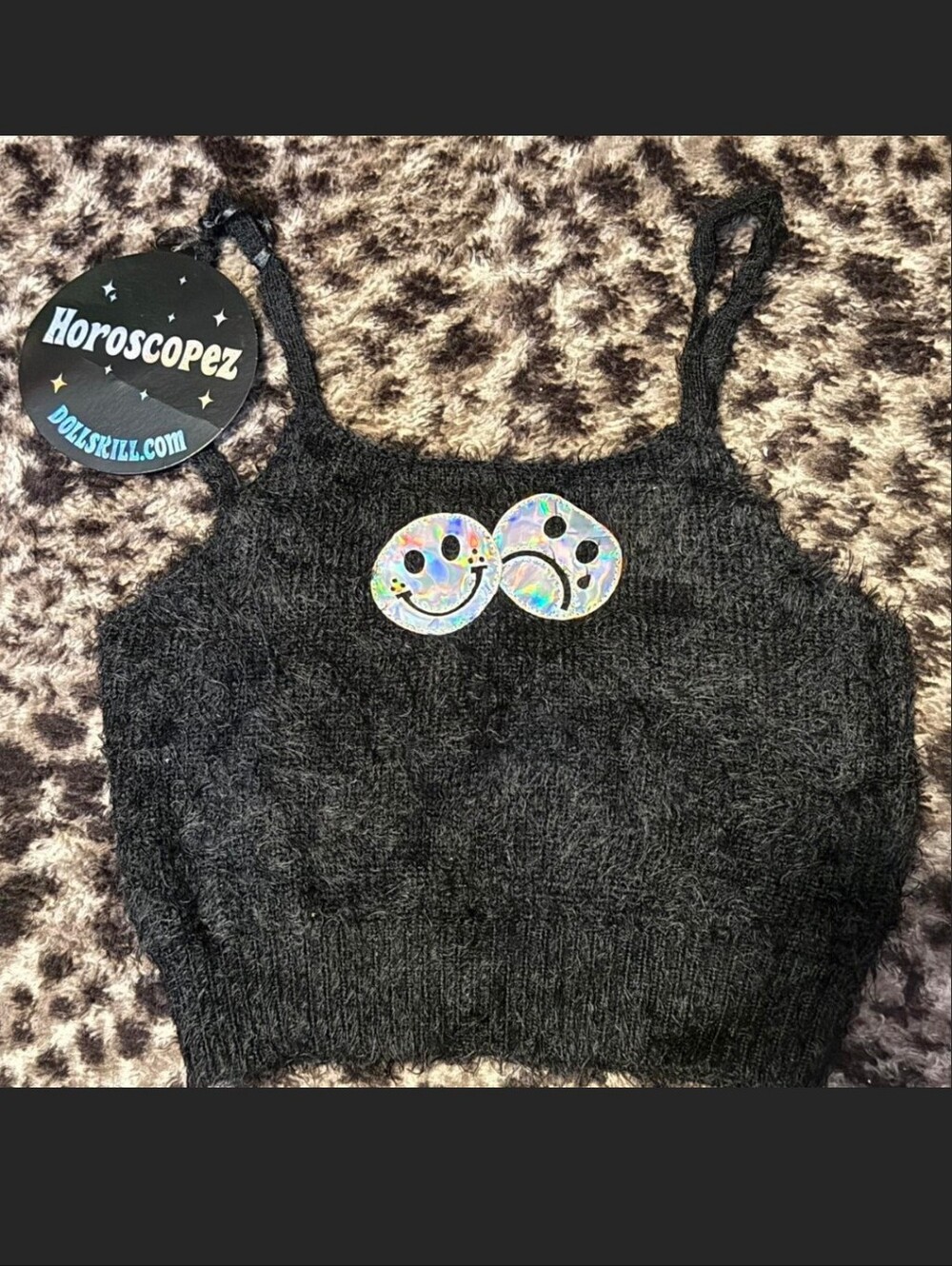 Fuzzy Black Tank Top